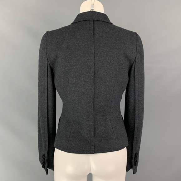 DOLCE & GABBANA Size 6 Grey Virgin Wool Jacket Blazer - Picture 4 of 7